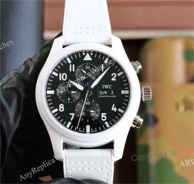 TW Factory IWC Pilot's Chronograph Top Gun Lake Tahoe White Ceramic Replica Watches